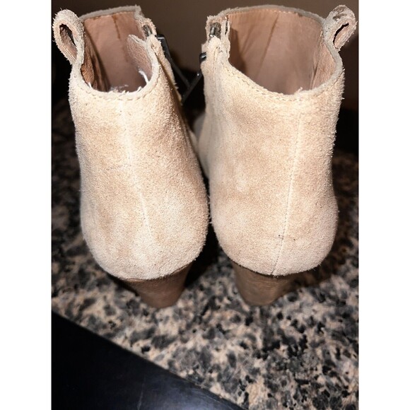 Madewell Ankle Boots Womens US Sz 9.5 The Billie Booties Tan Suede cottage boho - Picture 4 of 10